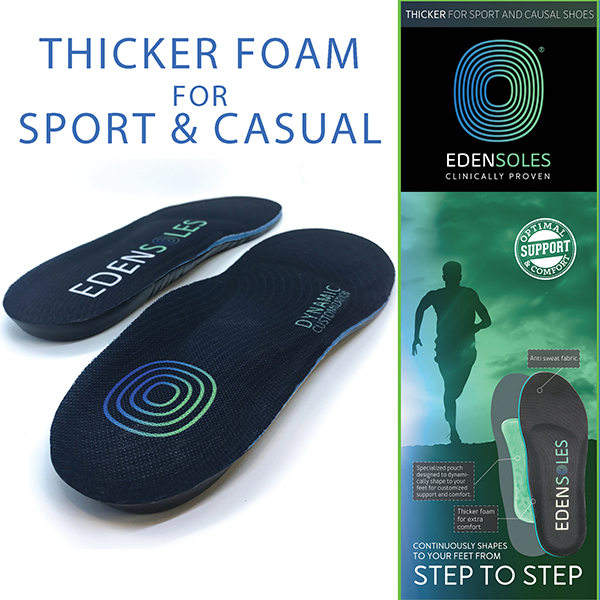 4. Thicker Foam Sports and Casual - EdenSoles